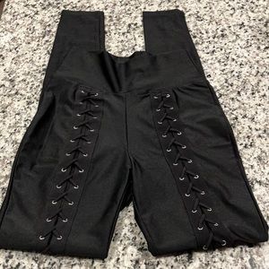 Black XS lace up legging